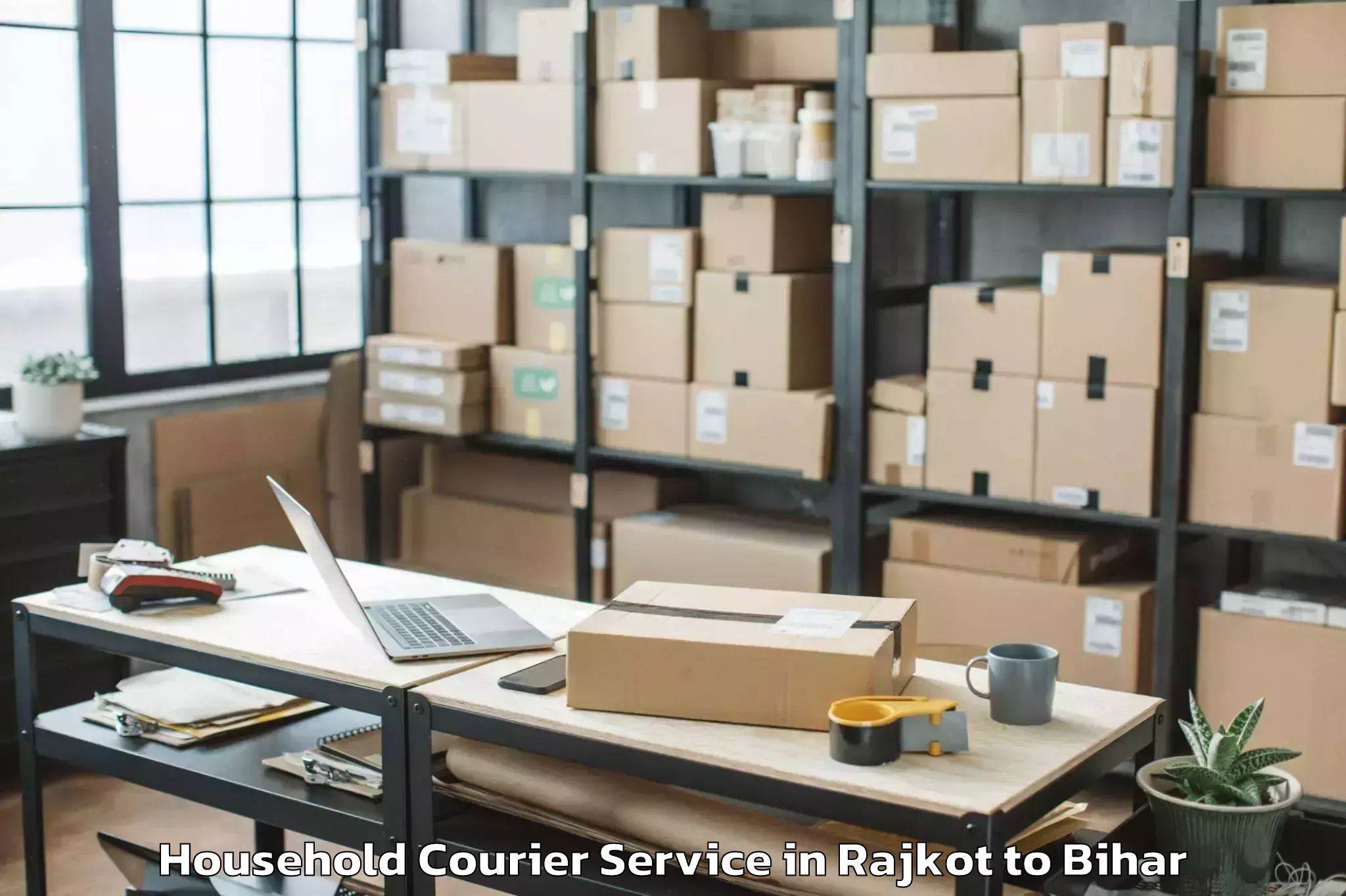 Affordable Rajkot to Lakri Nabigabj Household Courier